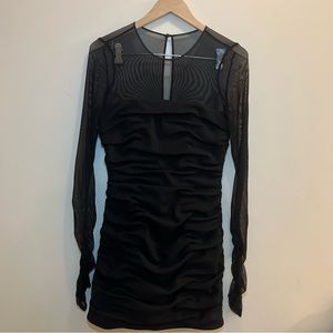 Cinq à Sept Ruched Mesh Dress